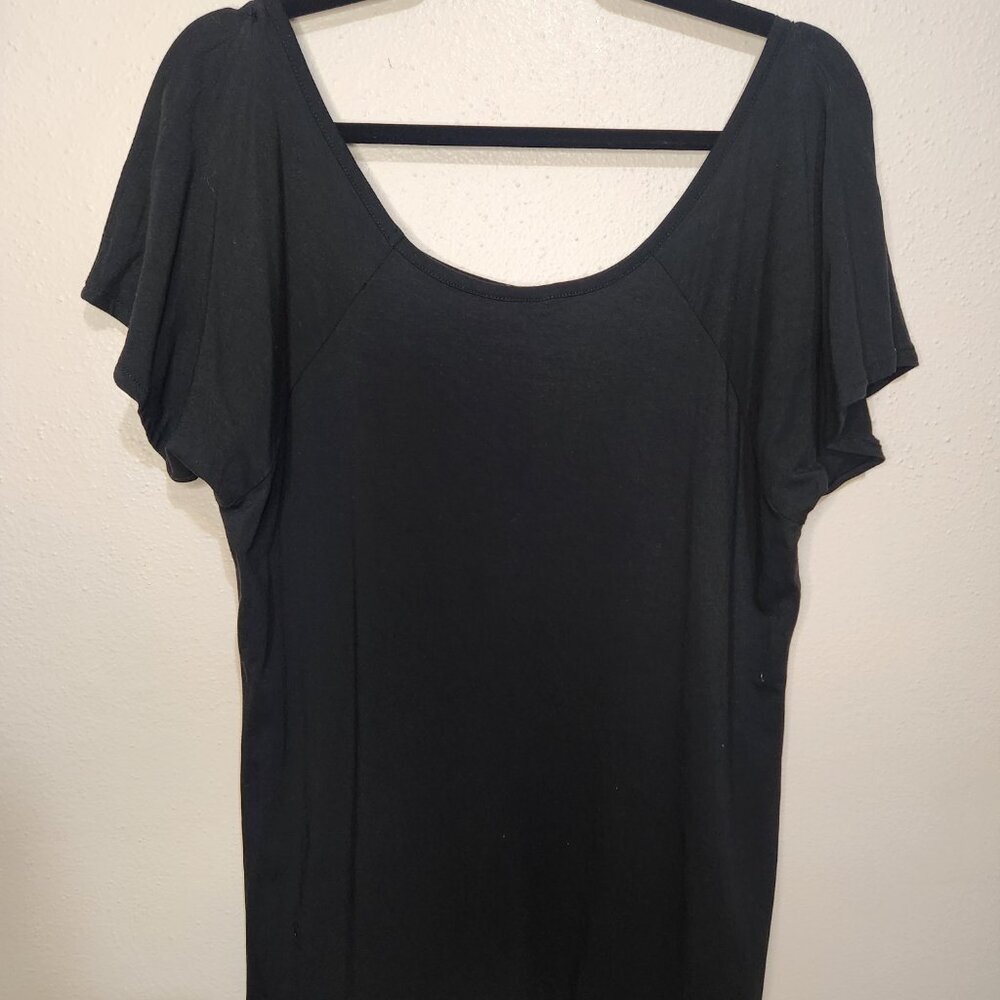 ⭐ Michael Kors Large Black Gold Embellished Neck Dolman Tunic Top Shirt ⭐ - Picture 5 of 9